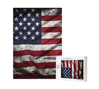 Puzzle imprimé drapeau du 4 juillet avec boîte de rangement, puzzle en bois pour adultes et enfants, jeu décoratif amusant en famille, 300 pièces