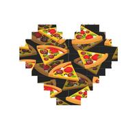 Puzzle imprimé en 3D Pizza 10,8 x 12,8 cm, en forme de cœur, jeu stimulant pour adultes, décoration murale amusante