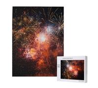Puzzle imprimé feux d'artifice avec boîte de rangement, puzzle en bois pour adultes et enfants, 500 pièces, jeu décoratif amusant en famille
