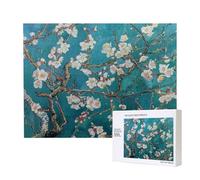 Puzzle imprimé fleur d'amandier 500 pièces pour adultes, puzzle coloré pour décoration de la maison, cadeaux, puzzle familial, parfait pour les soirées de jeux