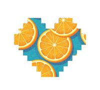 Puzzle imprimé fruits orange frais 10,8 x 12,8 cm, puzzle en forme de cœur pour adultes, décoration murale amusante