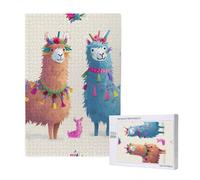 Puzzle imprimé lama alpaga avec boîte de rangement - Puzzle en bois pour adultes et enfants - 1000 pièces - Jeu décoratif amusant en famille