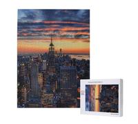 Puzzle imprimé New York City avec boîte de rangement, puzzle en bois pour adultes et enfants, 500 pièces, jeu décoratif amusant en famille