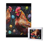 Puzzle imprimé poulet avec boîte de rangement, puzzle en bois pour adultes et enfants, 500 pièces, jeu décoratif amusant en famille, 38 x 52 cm