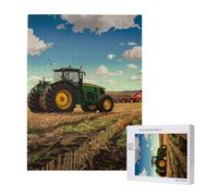 Puzzle imprimé Tractor Farm avec boîte de rangement, puzzle en bois pour adultes et enfants, 500 pièces, jeu décoratif amusant en famille, 38 x 52 cm