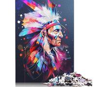 Puzzle Indiens d'Amérique, Puzzle Premium en Carton 100% recyclé, pour Enfants à partir de 12 Ans, Cadeau de Noël, 1000 pièces (75 x 50 cm)