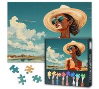 Puzzle Intelligence Mode Femme Comme Cadeaux Pour Les Amis De Famille 1000 Pièces Puzzles Pour Adultes Femme Et Mode Sur La Plage Tropicale Jigsaw Puzzles Pour Adultes Décoration Murale 50 cm x 70 cm