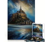 Puzzle Intemporel Mont Saint Michel 1000 pièces pour Adolescents Jeu de logique et de détente Découpe précise Cadeau Exquis 38x26cm