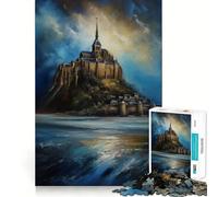 Puzzle Intemporel Mont Saint Michel 1000 pièces pour Adolescents Souvenirs, détente et Divertissement Cadeau saisonnier 50x75cm