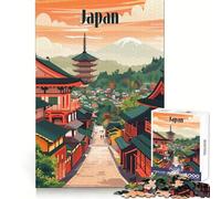 Puzzle Intemporel Rues du Japon 1000 pièces pour Adolescents, Jeu de réflexion, Plaisir partagé, Bords précis, Cadeau de Noël 38x26cm