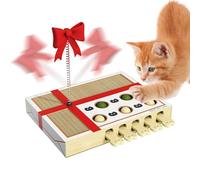 Puzzle interactif pour chat - 41 x 31 x 6,7 cm, jouet amusant, planche à gratter en carton avec balles rebondissantes, jeu de stimulation mentale | Jouets d'enrichissement pour animaux de compagnie, p