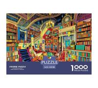 Puzzle intérieur de bibliothèque pour Adultes et Enfants. 1000PC colorées, décor et Livres. Jeu éducatif et défi Impossible à réaliser. Décoration pour la Maison. À partir de 14 ans1000PC