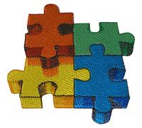 Puzzle Iron on Patch à coudre Vêtements Écusson brodé Broderie Applique