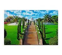 Puzzle Israël 1000 pièces Israël Les Jardins Baha'I Haïfa Jeu de Puzzle Œuvre d'art Souvenirs de Voyage 38 x 52 cm
