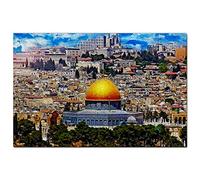 Puzzle Israël 1000 pièces Israël Vieille Ville Jérusalem Jeu de Puzzle Œuvre d'art Souvenir de Voyage 38x52CM