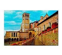Puzzle Italie Assise Basilique Saint-François Pérouse Puzzle 300 pièces pour Adultes et Famille Cadeau Souvenir de Voyage 38x26CM