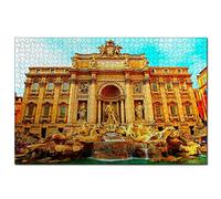 Puzzle Italie Fontaine de Trevi Rome 300 pièces Puzzle pour Adultes et Famille Voyage Cadeau Souvenir 38x26CM