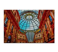 Puzzle Italie Galerie Vittorio Emanuele II Milan 100 pièces Puzzle pour Adultes et Famille Voyage Cadeau Souvenir 45,5 x 35,5 cm