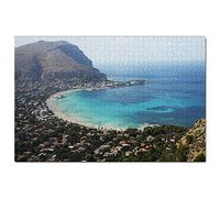 Puzzle Italie Mondello Palerme Sicile 500 pièces Jeu d'art Souvenir de Voyage 52x38CM
