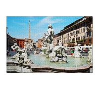 Puzzle Italie Piazza Navona Rome 100 pièces Jeu d'art Souvenir de Voyage 45,5 x 35,5 cm