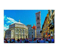 Puzzle Italie Place du Campanile de Giotto Florence Puzzle 500 pièces pour Adultes et Famille Cadeau Souvenir de Voyage 52x38CM
