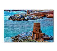 Puzzle Italie Recco Gênes 100 pièces pour Adultes et Famille, Cadeau Souvenir de Voyage 45,5 x 35,5 cm