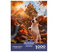 Puzzle Jack Russell Terrier 1000 Pièces pour Adultes Et Enfants, Jeu D'Intelligence, Puzzle Chemin de Montagne, Home Decor, Idée Cadeau 70x50cm/1000pcs