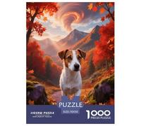 Puzzle Jack Russell Terrier 1000 Pièces pour Adultes Et Enfants, Jeu Éducatif, Casse-tête Vallée d'automne, DéCoration, Cadeau Anniversaire 70x50cm/1000pcs