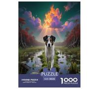 Puzzle Jack Russell Terrier 1000 Pièces pour Adultes Et Enfants, Jeu Ludique Et Instructif, Puzzles Chien Marais, Décoration Intérieure, Idée Cadeau 38x26cm/1000pcs