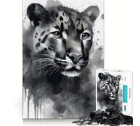 Puzzle Jaguar Aquarelle Jeu de 1000 pièces Découpe de Haute précision Activité Manuelle Interactive Défi cérébral pour la Maison (50x75cm)