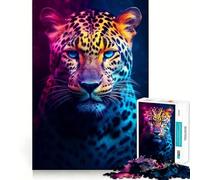 Puzzle Jaguar Neon Animals pour Adultes, 1000 pièces, Jeu d'exercice Mental, détente, Design, Assemblage, Cadeau Exquis (38x26cm)