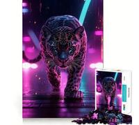 Puzzle Jaguar Néon pour Adultes 1000 Pièces Jeu de Logique et de Détente Bords Lisse Cadeau Spécial (38x52cm)