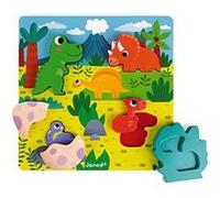 Puzzle Janod Cache-Cache Dinosaures 6 pièces Multicolore G