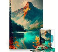 Puzzle Japonais Cascade dans la forêt (50x75cm) 1000 pièces,Jeu de Concentration,sans Espace,Assemblage précis,défi cérébral interactif pour la Maison