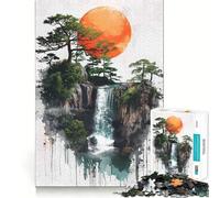 Puzzle Japonais Cascade pour Adolescents,1000 pièces,Jeu Stimulant l'esprit,Assemblage sécurisé et Solide,activité de Partage en Famille (38x52cm)
