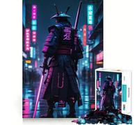 Puzzle Japonais Cyberpunk samouraï pour Adultes, 1000 pièces, Jeu de réflexion, Anti-anxiété, pièce de Collection aux découpes soignées (38x26cm)