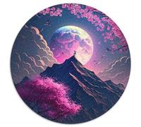 Puzzle Japonais de 1000 pièces représentant des Fleurs de Cerisier. Puzzle Rond de 1000 pièces,idéal pour la décoration intérieure,l'entraînement cérébral et Les fêtes de Fin d'année. 67,5 x 67,5 cm.