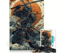 Puzzle Japonais de 1000 pièces représentant Un Guerrier samouraï, idéal pour Adultes développement de la mémoire, apaisement de l'esprit, Assemblage créatif, Cadeau (38x26cm)