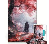 Puzzle Japonais de 1000 pièces représentant Un Guerrier samouraï, idéal pour Adultes Jeu de logique Fine, Objet de Collection aux Bords Nets (38x52cm)