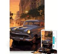Puzzle japonais de 1000 pièces représentant une voiture vintage,idéal pour les adolescents activité ludique et stimulante de haute précision,découpe précise et apaisante pour une pause mentale 38x52cm