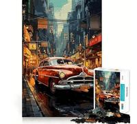 Puzzle Japonais de 1000 pièces représentant Une Voiture Vintage,idéal pour Les Adolescents Jeu Stimulant l'esprit,Assemblage Solide et sécurisé,activité de Partage et de complicité (38x26cm)
