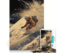 Puzzle Japonais de Snowboard pour Adolescents, 1000 pièces, Collection d'œuvres d'art claires et découpées, rappelant Les thèmes de la détente (38x26cm)