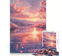 Puzzle Japonais en Fleurs de Cerisier pour Adolescents,1000 pièces,idéal pour stimuler la mémoire,apaiser l'esprit et se divertir Bords Nets Cadeau de Saison (38x52cm)