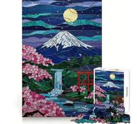 Puzzle Japonais en vitrail du Mont Fuji, 1000 pièces, pour Adolescents, Jeu de réflexion Amusant et décontracté, Design élégant, Cadeau 38x26cm