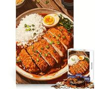 Puzzle Japonais Katsu Curry avec Riz et œuf,1000 pièces,idéal pour Les Adolescents stimule la mémoire,apaise l’Esprit,Bords Nets,Un Joli Cadeau (38x26cm)