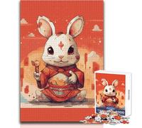 Puzzle Japonais Lapin Mignon pour Adultes, 1000 Pièces, Activité Ludique et Interactive pour Apprendre, Cadeau Souvenir et Touchant, Dimensions 38x26cm