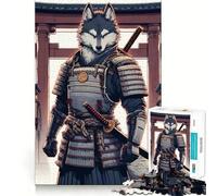 Puzzle Japonais Loup Samouraï Guerrier pour Adultes,1000 pièces,Jeu Stimulant l'esprit,pièces précises et sans Couture,activité relaxante à Faire en Groupe à l'intérieur (38x26cm)