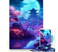 Puzzle Japonais néon de 1000 pièces pour Adultes, idéal pour se détendre et créer Une Image captivante (38x52cm), Cadeau de Noël