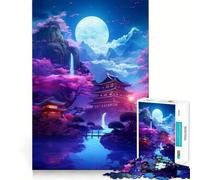 Puzzle Japonais néon de 1000 pièces pour Adultes, Jouet cognitif, Moment de Partage et de complicité, Motif à Assembler, Cadeau de Noël (38x26cm)