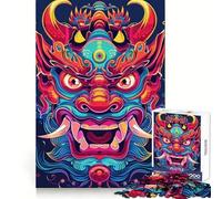 Puzzle Japonais néon Oni Yokai pour Adolescents, 1000 pièces, pour développer la mémoire, Calme et détente, Design à Assembler, Cadeau Classique (38x52cm)